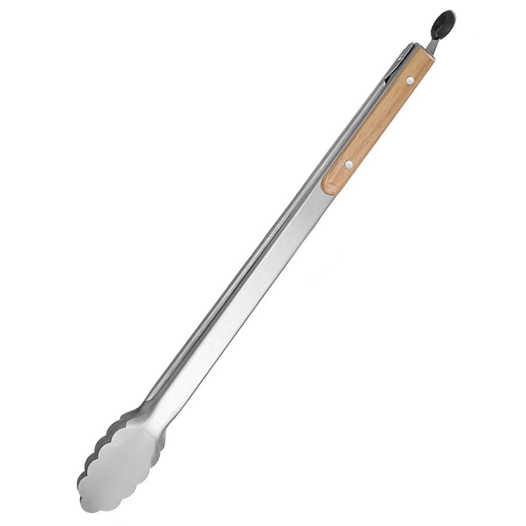 Leeseph Stainless Steel Food Tongs, Heavy Duty Kitchen Tongs with Wooden Handle for Cooking, Grilling and BBQ, 7-16 Inch Length
