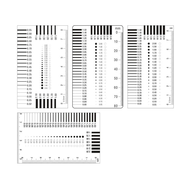 1pc Transparent Point Gauge Dots Cross Line Compass Calibration Ruler Microscope Micrometer Appearance Inspection Gauge Scratch