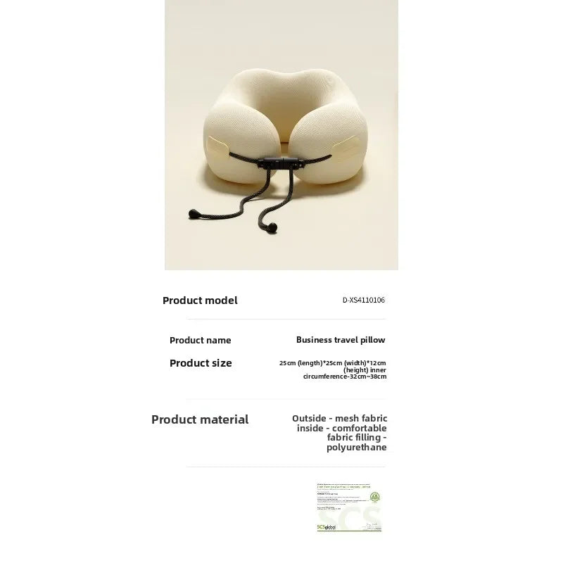 Luxury Travel Neck Pillow Memory Foam Ergonomic Design for Airplane Train Car Support Portable Sleeping Pillow