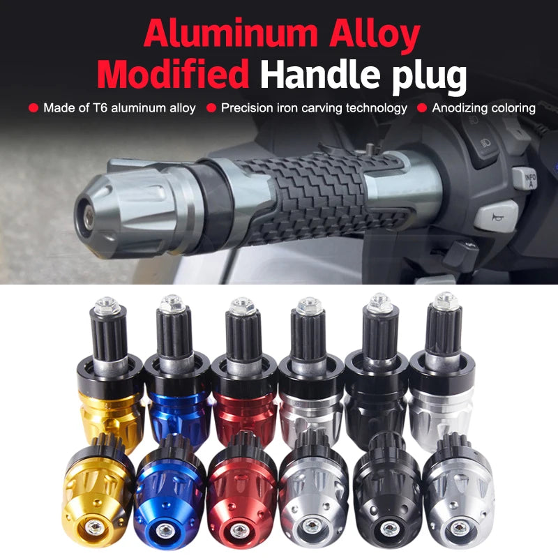 2Pcs Universal Motorcycle Handlebar Grips Handle Bar Cap End Plugs Counterweight Cap Protective Aesthetic Accessories
