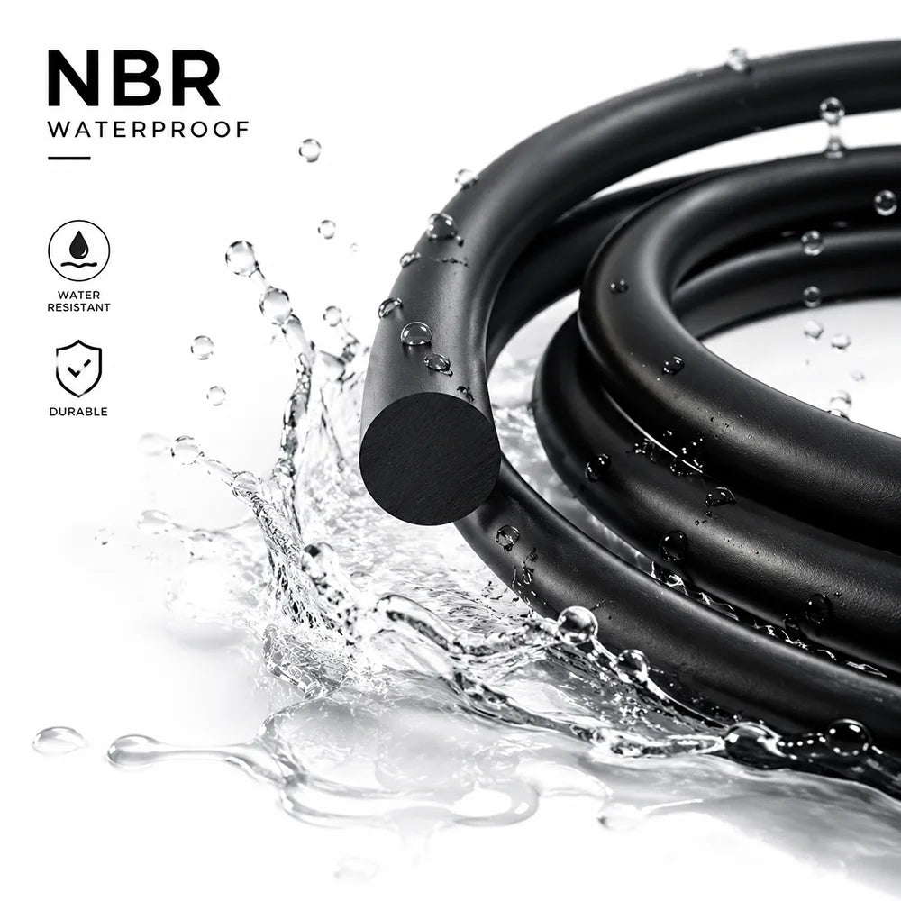 20/10/5/2M Black NBR sealing strip Dia 0.8mm~10mm Acid alkali/oil/wear/oil pump pipeline special sealing tape