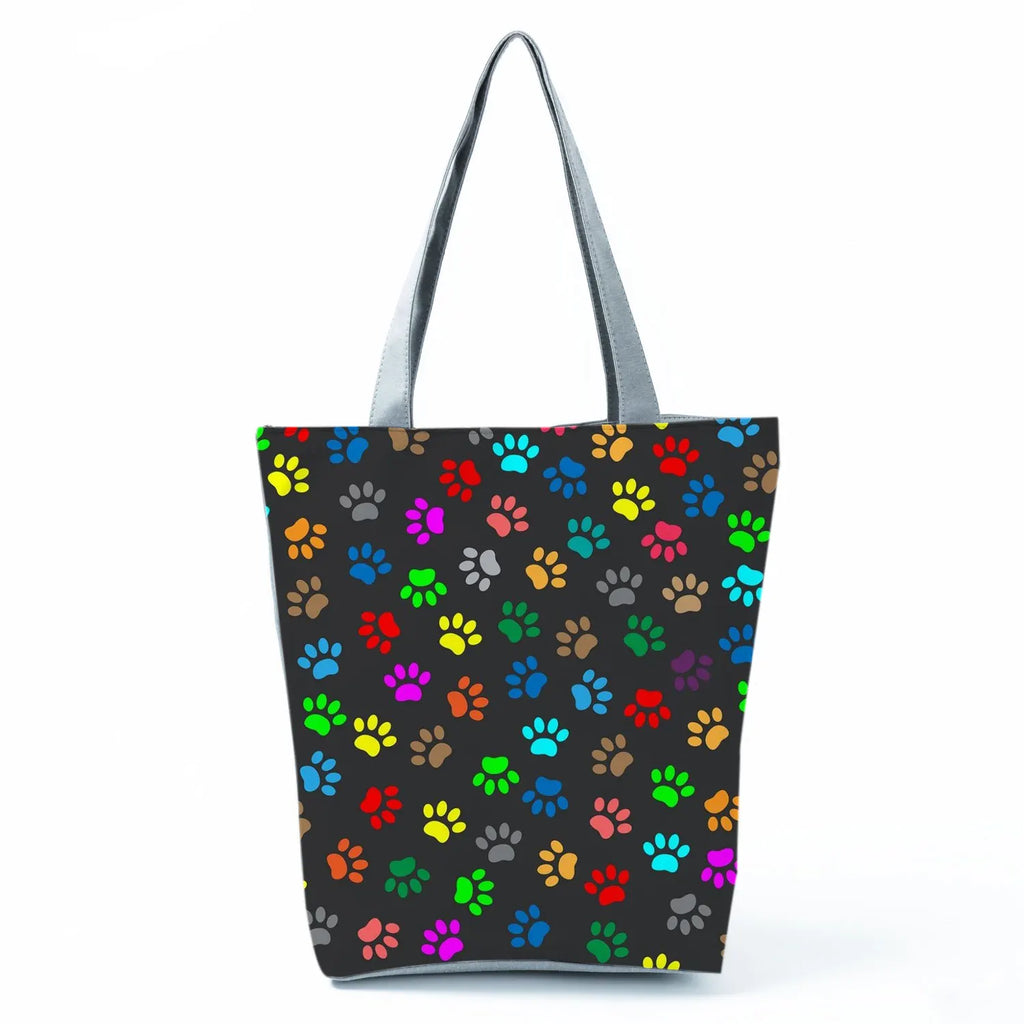 Fashion Dogs Paws Handbags Printed Love Dogs Shopping Bag Casual Women Shoulder Bag Summer Kawaii Female Tote Travel Beach Bag
