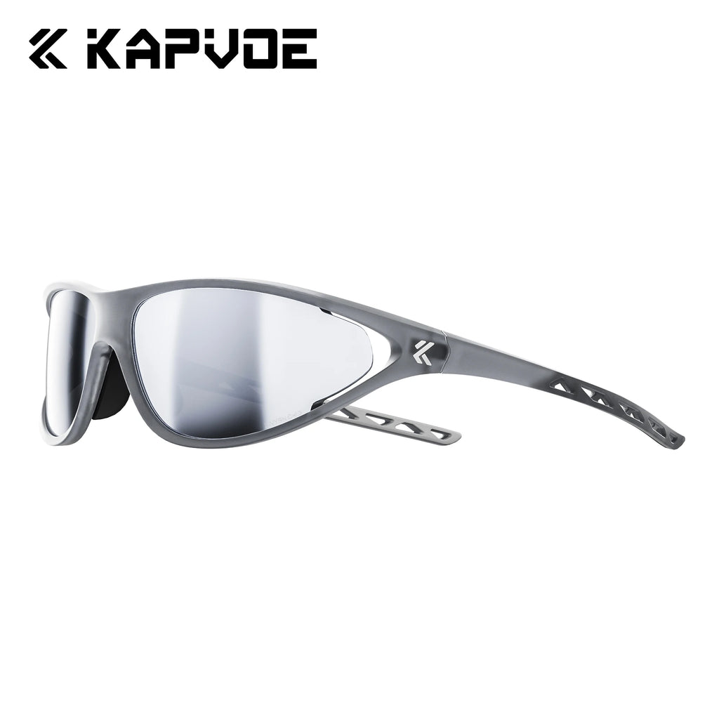 Kapvoe New Fashion Cycling Sunglasses Men Photochromic Glasses Mountain Running Hiking Eyewear Sports UV400 Climbing Goggles