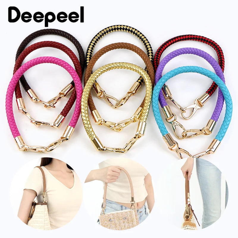 1Pc Deepeel 40-60cm PU Leather Bag Strap Handbag Handles Chain Women's Bags Shoulder Belt Metal Buckles Replacement  Accessories