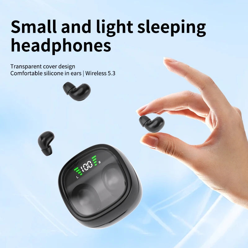 Mini Bluetooth 5.3 Headset HD Hifi Earbuds Invisible Sleep Game Sports Headphones Touch Control Earphones for Men Women