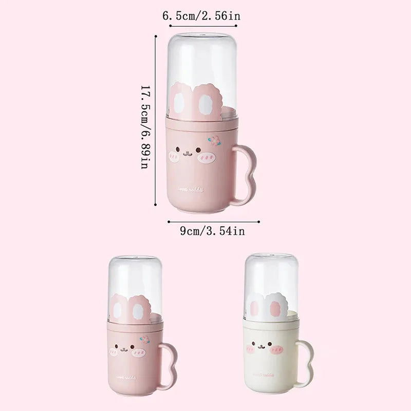 Household & Travel Children's Dental Care Set Cartoon Toothbrush Storage Box with Built-In Mouthwash Cup Portable Style