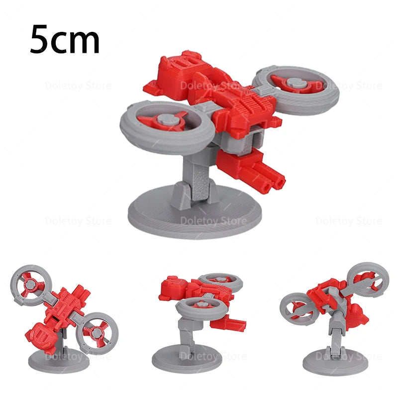 Mini War Machine Mecha Fighter Jet Series 3D Printed Starship Attack Helicopter Flutter Drone Movable Joints Assemble Models Toy