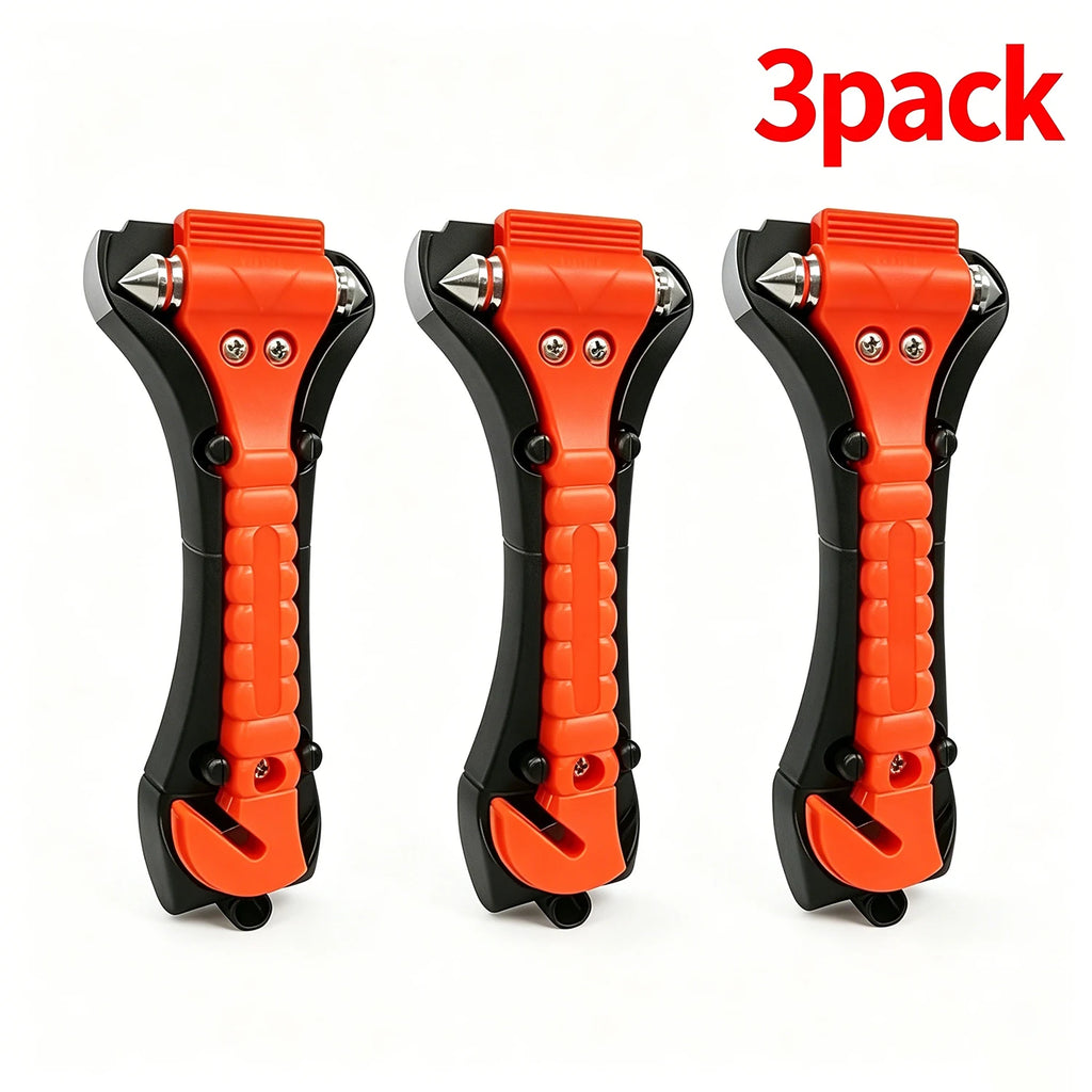 1/8PCS Emergency Escape Hammer, Car Safety Tool with Seat Belt Cutter & Window Breaker, Red Survival Tool for Camping Driving
