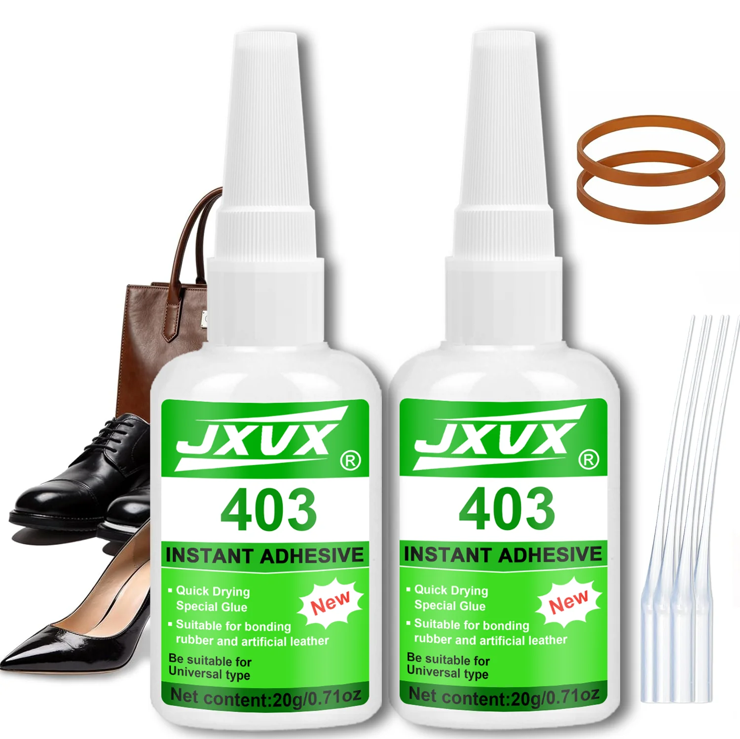 Shoe glue, sole repair, heavy-duty superglue, multipurpose instant cyanoacrylate adhesive, hose, quick-drying and waterproof, for leather shoes, sneakers, heels, and bags.