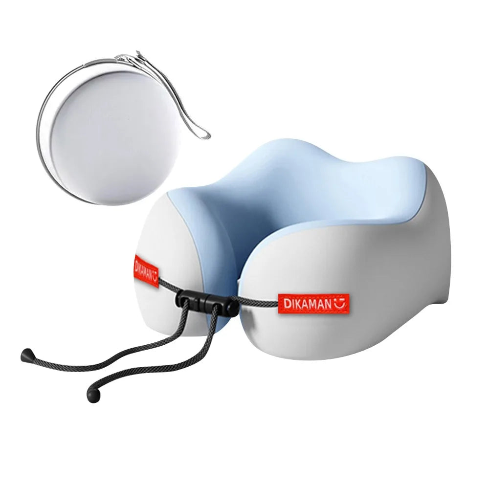 Portable U-shaped Pillow Press-inflatable Ergonomic Travel Pillow Double Hump Design Cervical Pillow