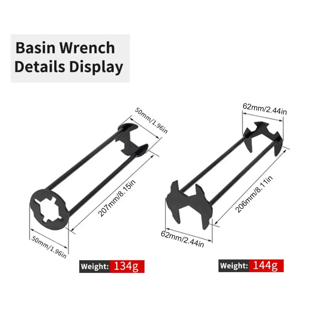 5-in-1 Sink Wrench Multifunctional Carbon Steel Faucet Hose Plumbing Pipe Wrench Bathroom Kitchen Sink Repair Set Hardware Tools