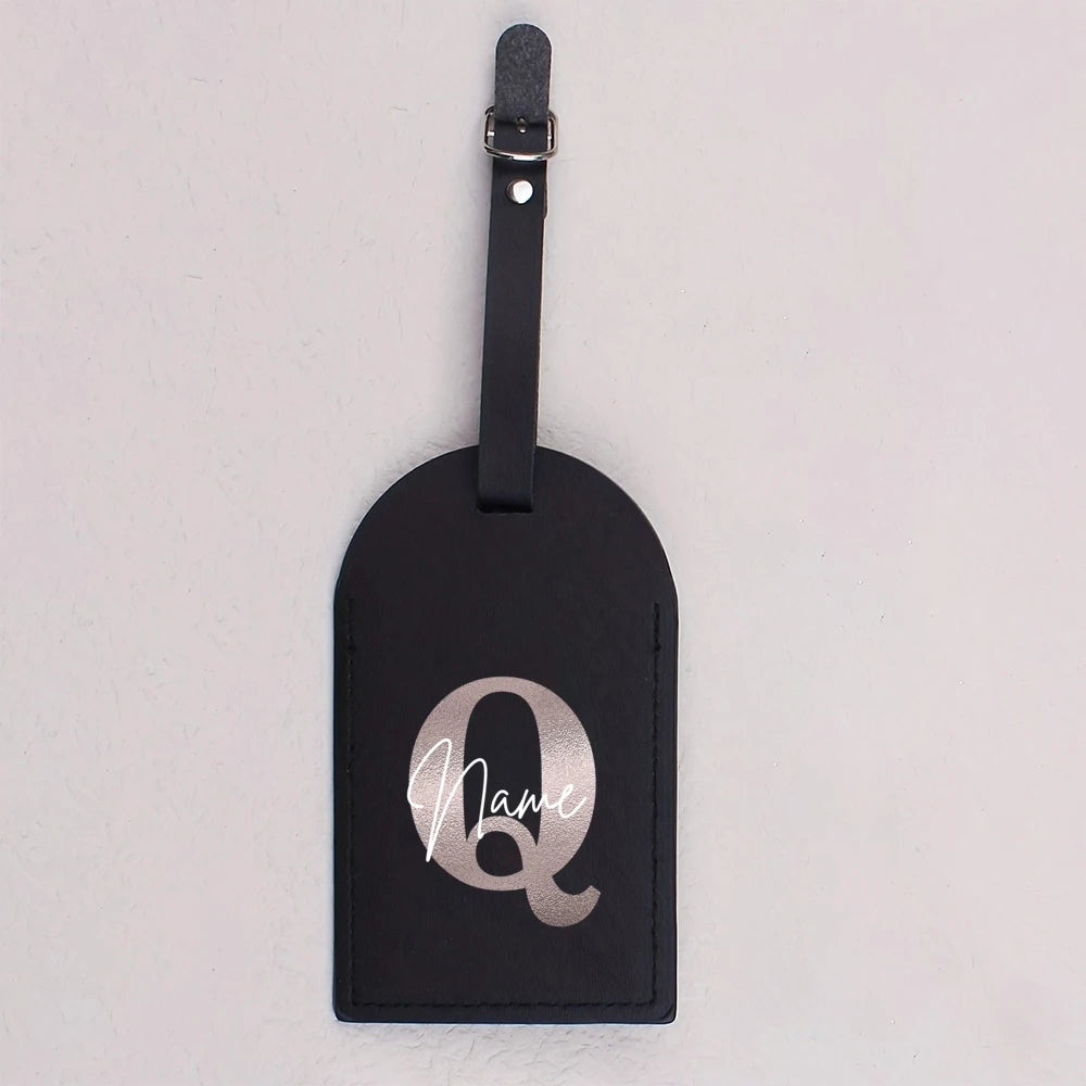 Personalised Monogram Luggage Tag PU Leather for Suitcase Baggage Handbag Tags Travel Bag Suitcase Label Tag Best Gift