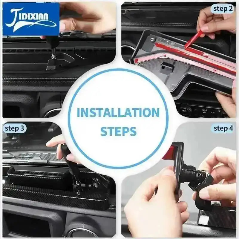JIDIXIAN for Jeep Wrangler JL 4Xe for Gladiator JT 2018 2019 2020 2021 2022 2023 2024 2025 Dashboard Phone Holder Storage Box