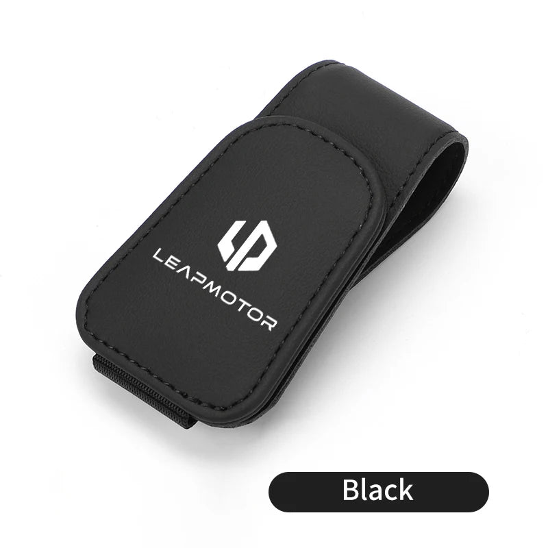 Car Sun Visor Eyeglass Hanger Leather Storage Holder Clip For Leapmotor Reev 2021 2022 2023 2023 LP Leap T03 S01 C11 C01