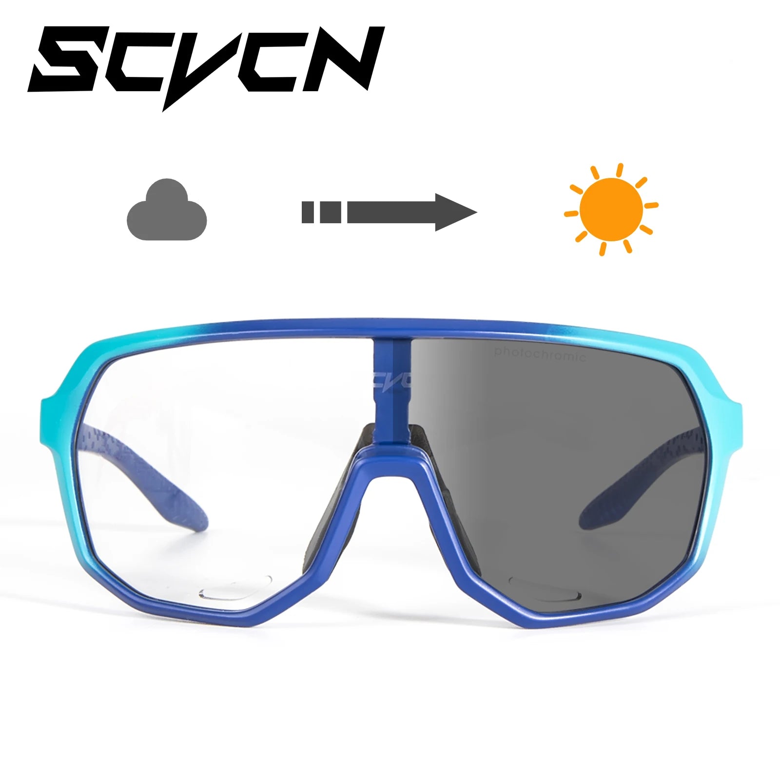 SCVCN HD UV400 Photochromic Hiking Sunglasses Outdoor Sports Stylish Cycling Glasses Running Rock Climbing Driving Sunglasses