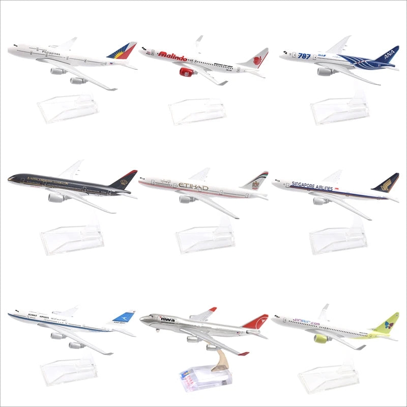 JASON TUTU  Aircraft Model Boeing 747 B787 B777 Planel Airplane Airbus A380 A320 Diecast Metal 1/400 Scale Planes Collect Gifts