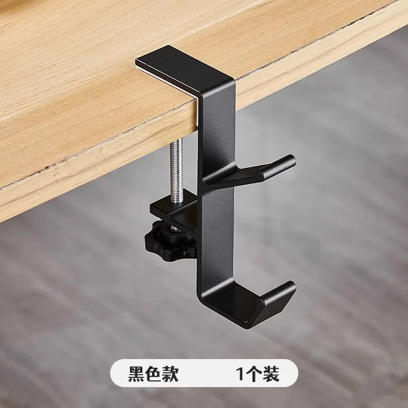 Adjustable Desk Edge Hook Gaming Headphones Desk Hanger Backpack Storage Hanging Hook Holder Punch-free Home Universal Dual Hook