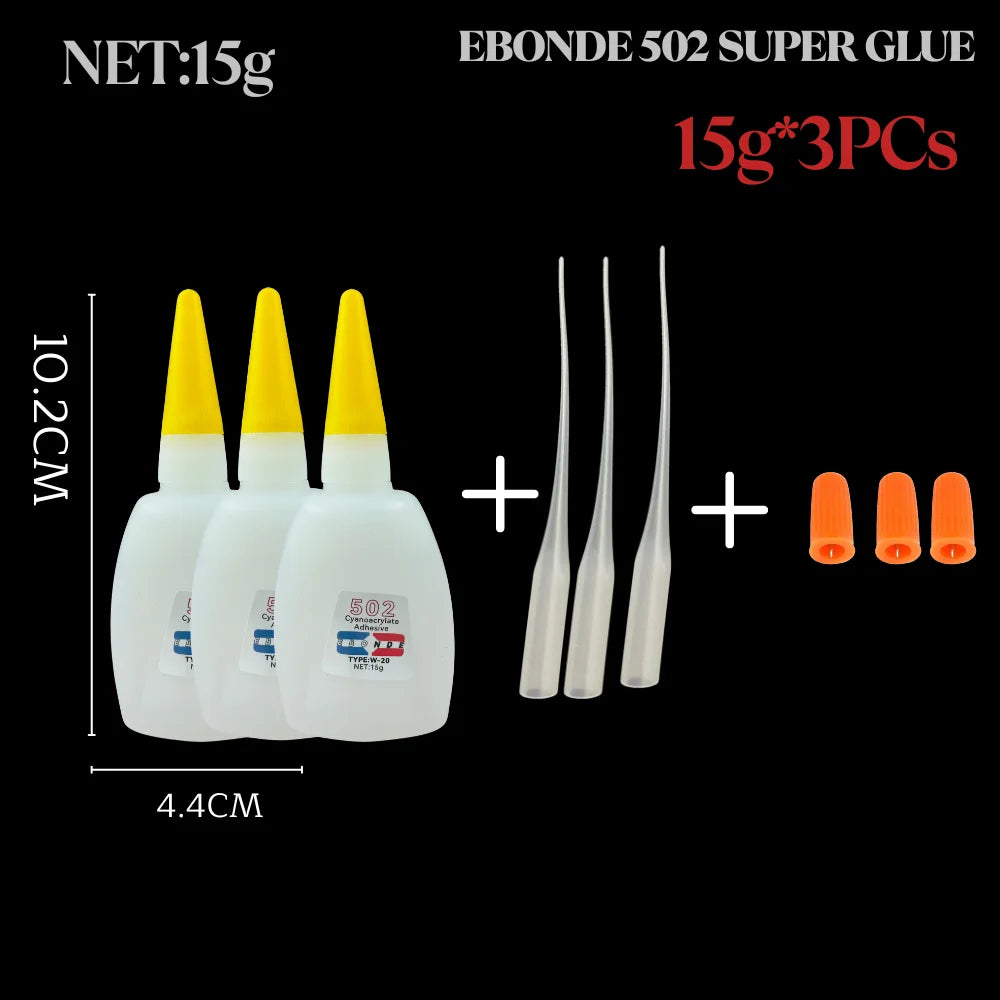502 Super Glue Cyanoacrylate Quick Dry Adhesive for Ceramic Metal Wood Rubber Plastic Instant Strong Bond 3g 15g 35g 50g