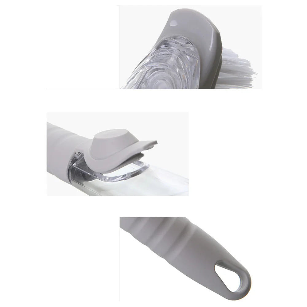 Dish Scrubber with Soap Dispenser with Optional Replaceable Brush Heads Brush Scrubber for Pot Pan Sink Cleaning Household xqmg