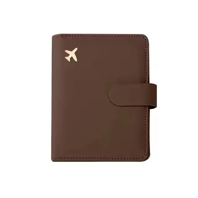Leather Passport Holder Covers Case Waterproof Travel Credit Card Wallet Cute Passport Book for Women/Men Buckle Passport Cover