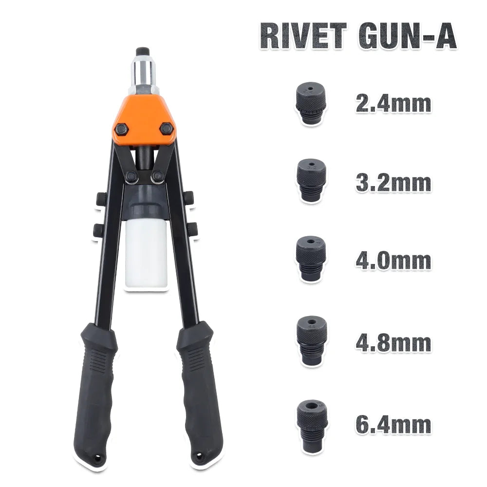 5 In 1 Manual Rivet Gun 2.4mm 3.2mm 4.0mm 4.8mm 6.4mm Multi-specification Riveting Tools, Home Riveting Machine, Pull Rivet Gun