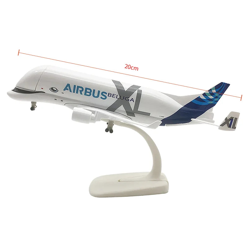 1Pc White Whale Transport Aircraft A300-600 Beluga Airlines Model Aircraft Transport Beluga Alloy Casting Airplane Toy Model#