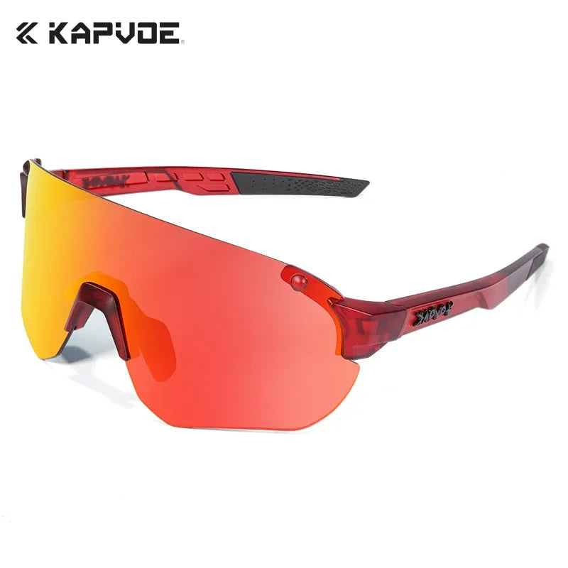 Kapvoe Photochromic Lightweight Cycling Glasses Men Rimless Sunglasses Road Bicycle MTB Bike Riding Sports Women Eyewear UV400