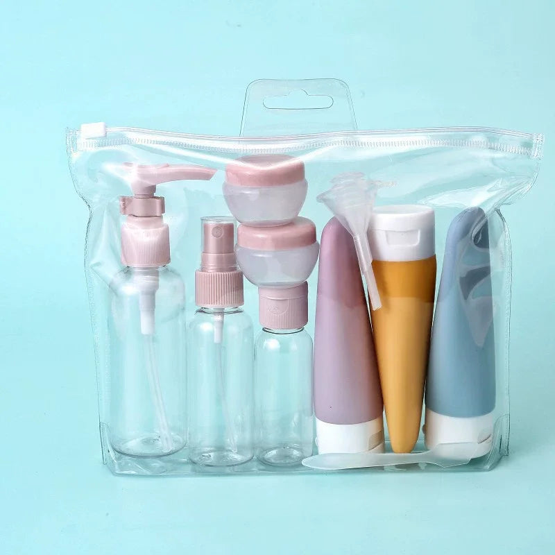 3/11Pcs Travel Bottles Set Refillable Cosmetic Containers Empty Spray Bottle Liquid Cream Lotion Dispenser Shampoo Squeeze Tube