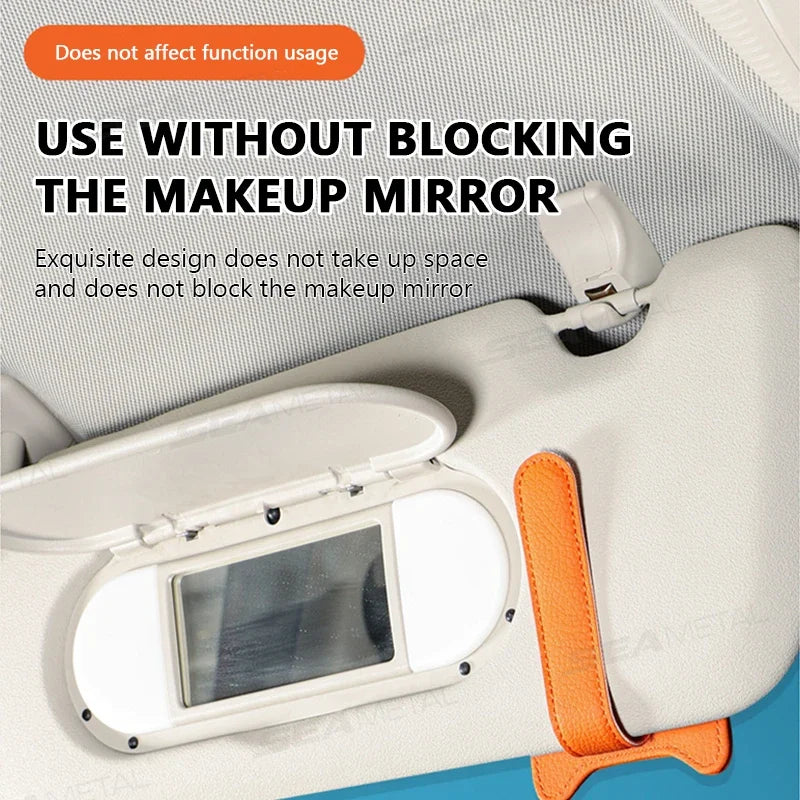 Car Sun Visor Glasses Holder Magnetic Sunglasses Clip Card Holder Storage Bag Scratch-Free Universal Eyeglasses Clip