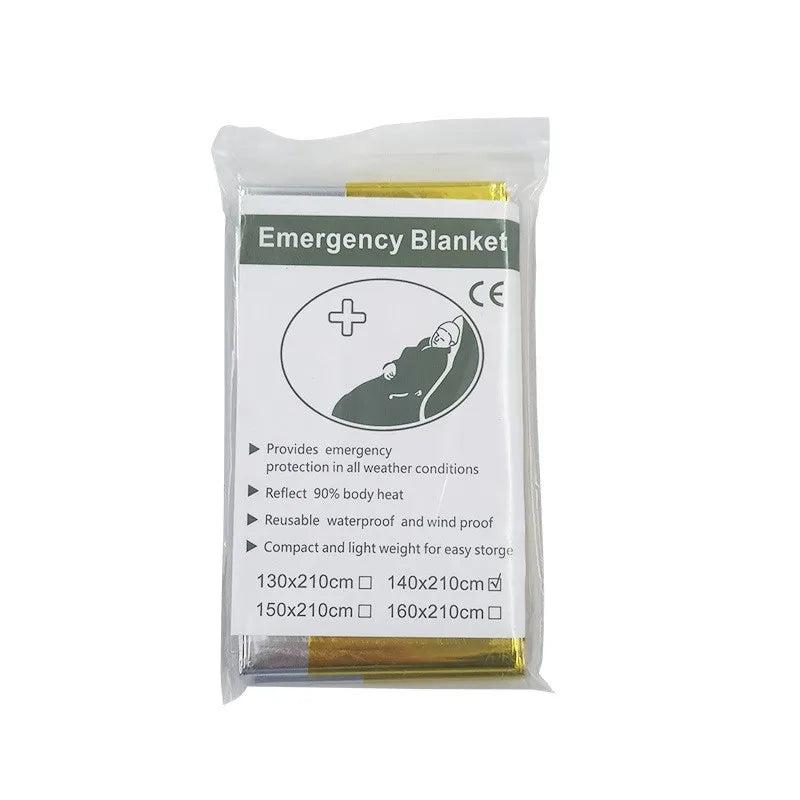 Outdoor emergency blanket portable insulation cold-proof aluminum foil reflective survival mountaineering field first aid