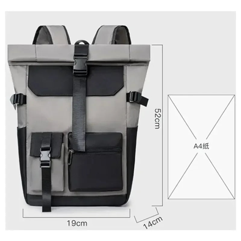 Waterproof Outdoor Sports Leisure Travel Daypack Roll Up Men Laptop Backpack Computer Bag for Outdoor Travel Camping Hiking