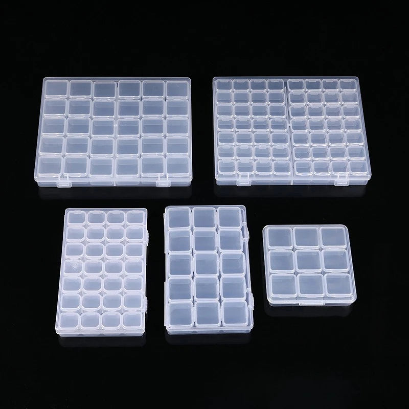 1pc Adjustable Dividers Clear Plastic Storage Organizer Box - Craft & Sewing Supplies Container with Removable Compartments