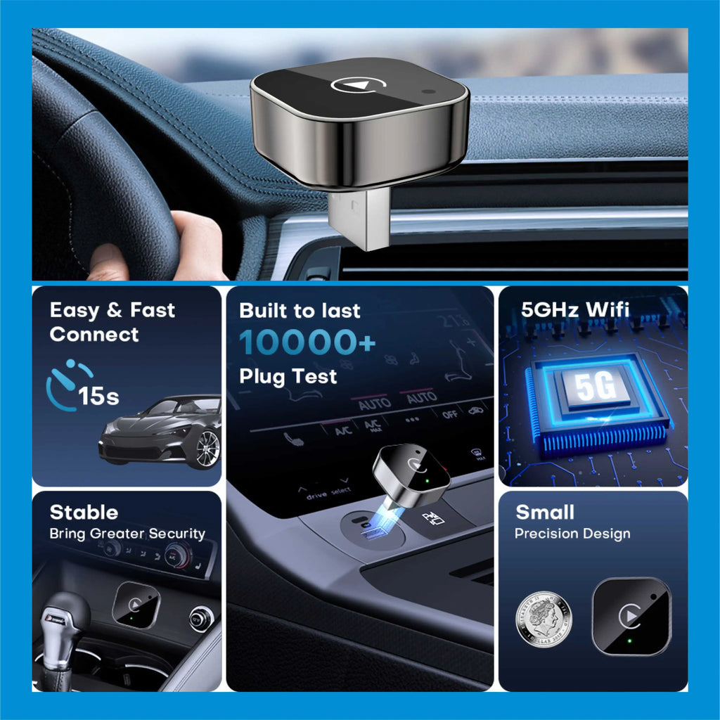 Pionray 2in1 Wireless CarPlay Dongle Wireless Android Auto Adapter Plug & Play For Car With Wired CarPlay/Android Auto
