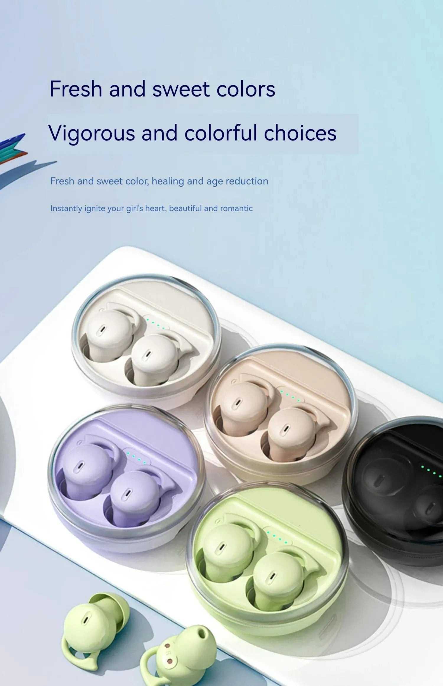 New Q26 Sleep Headphones Mini Small Wireless Bluetooth Earphones Noise Reduction Headset In-Ear Invisible Sleeping Earbuds Gifts