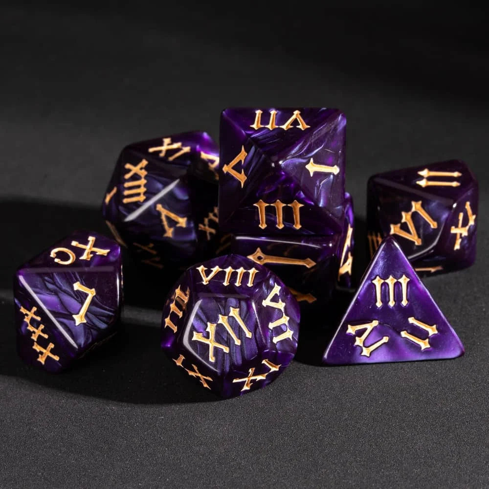 New Roman Font D&D Dices 16mm Pearl Texture D4 D6 D8 D10 D% D12 D20 Polyhedral Dice Set for Tabletop Role Playing Board Games