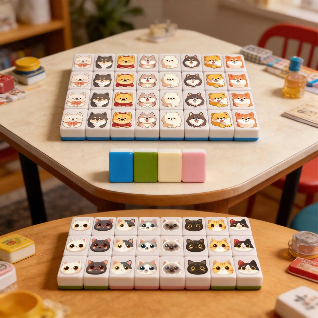65Pcs Mahjong Board Games Set Tile Interactive Mah Jongg Toy Mahjong Multi-style Pattern Flag Battle Chee Chess Toys for Adult