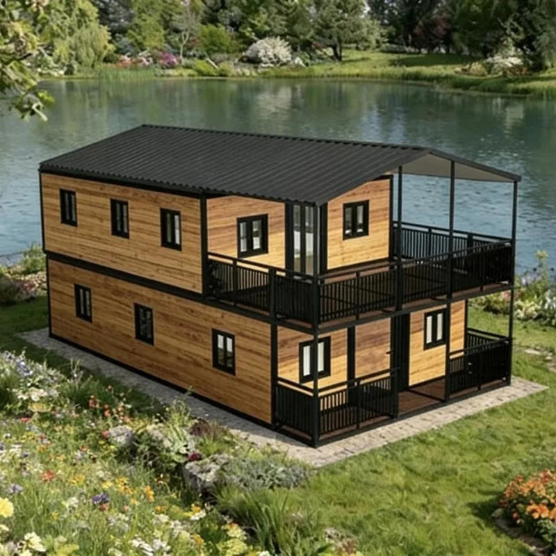 Customized Prefab 2 Story 40Ft Villa Expandable Container House Modern Modular Detachable Waterproof Luxury Hotel 2 3 Bedroom
