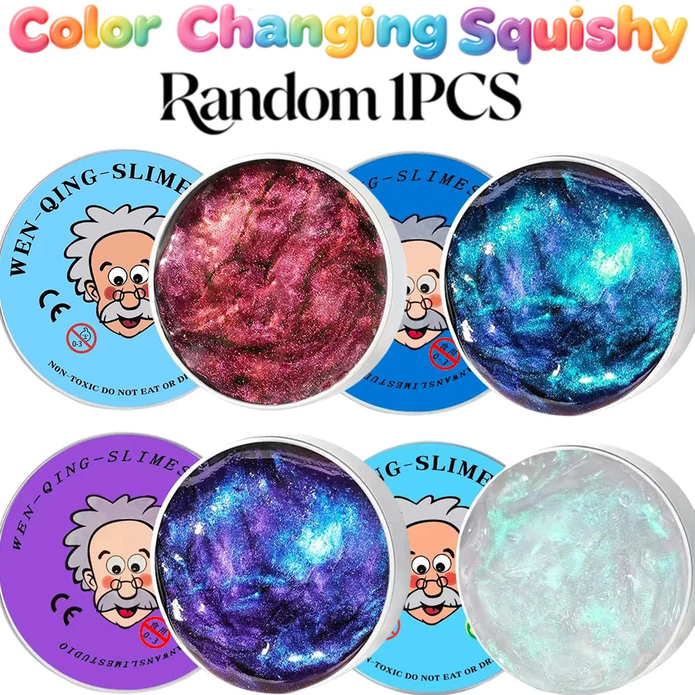 New Stress Relief Toys Old Man Liquid Squishy Transparent Crystal Slime Fluffy Foam Putty Kids Safe Bouncy Stretchy Color Slime