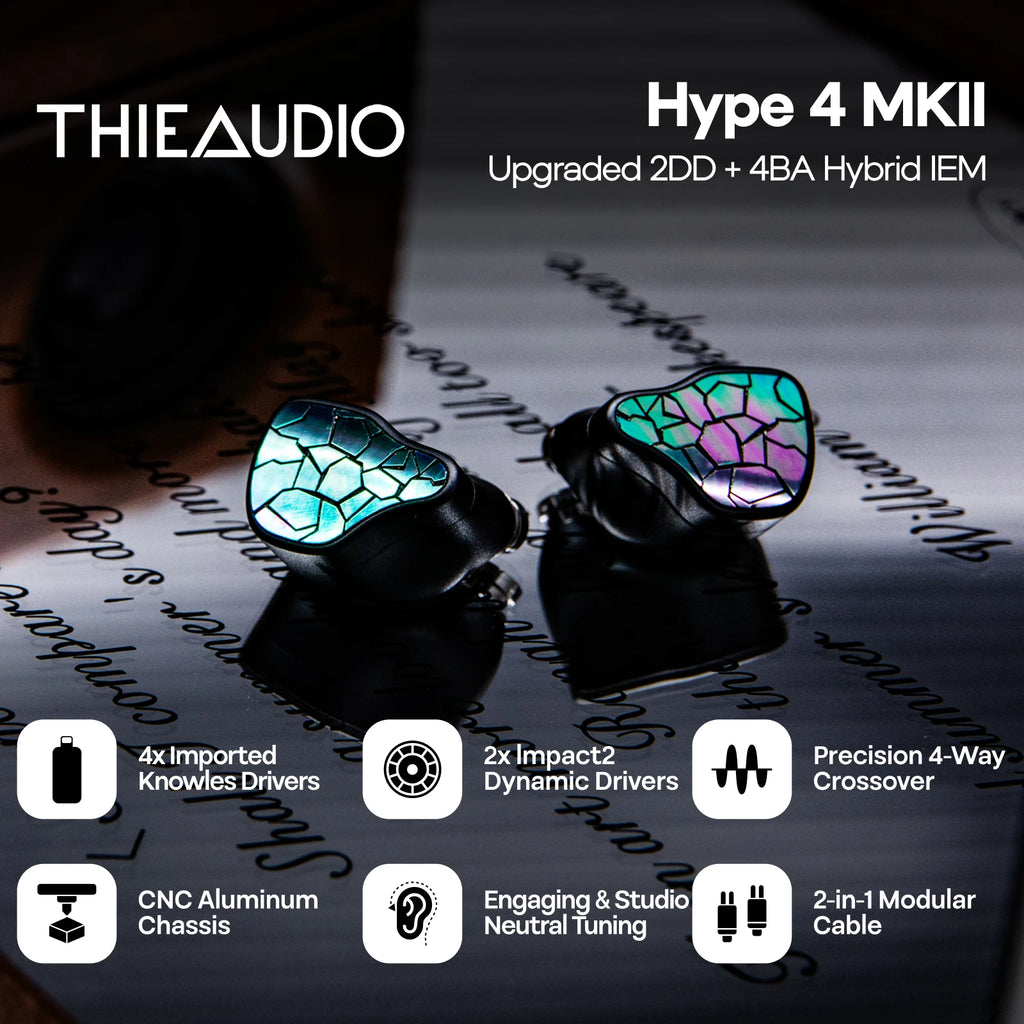 Pre-order THIEAUDIO HYPE 4 MKII Upgraded 2DD + 4BA Hybrid IEM with Completely Redesigned for Performance