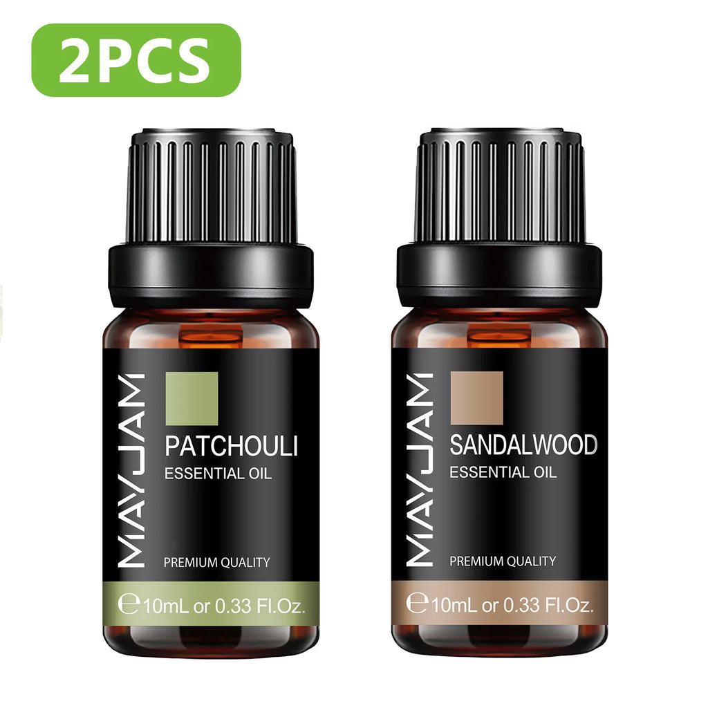 MAYJAM 2PCS Natural Plant Essential Oils Lavender Jasmine Eucalyptus Vanilla Fragrance Oil for Humidifier Diffuser