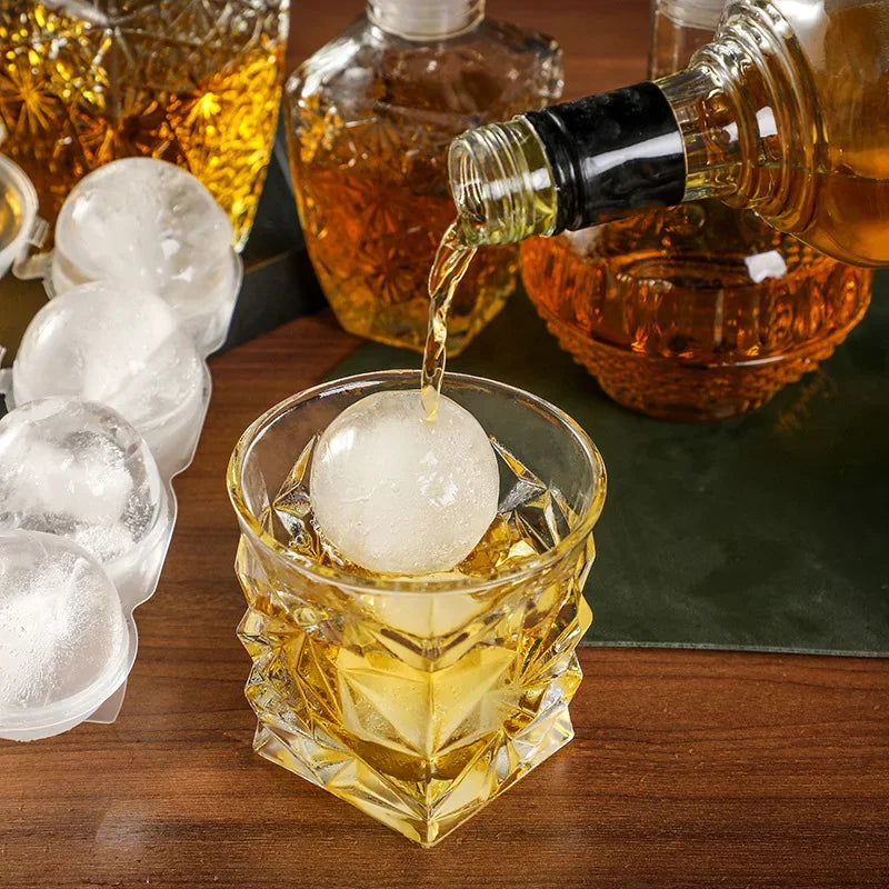 4-Hole Ice Cube Makers Round Ice Hockey Mold Whisky Cocktail Vodka Ball Ice Mould Bar Party Kitchen Accessories IceBall Mould
