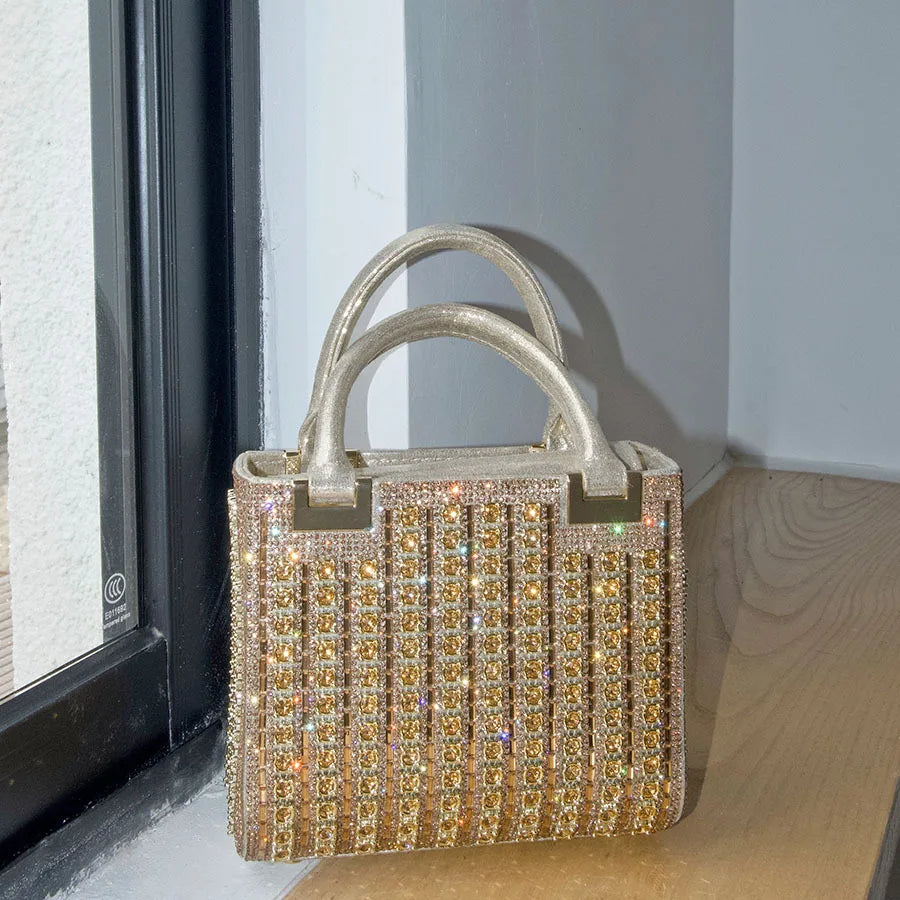 Banquet diamond bag metal cheongsam bag handbag retro small square bag
