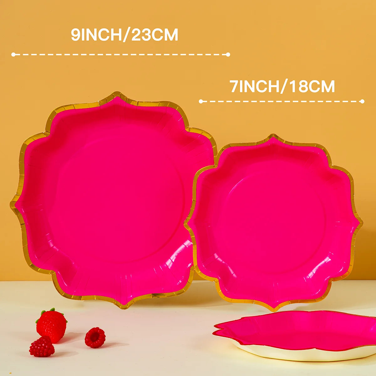 10/25/50pcs Pink /red/black/white Disposable Party Tableware Paper Plates Dishes Birthday Wedding Holiday Party Supplies