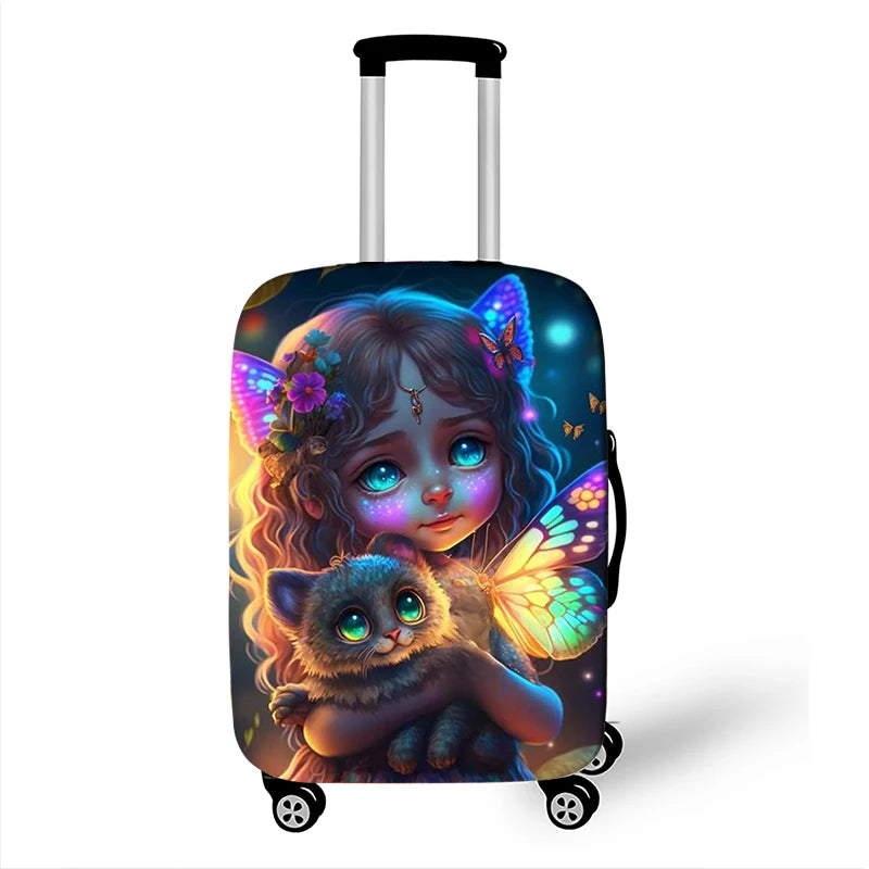 Cute Dragon Baby Print Luggage Cover Fantasy Animals Accessories Elastic Trolley Case Protective For Travel Anti-dust Covers