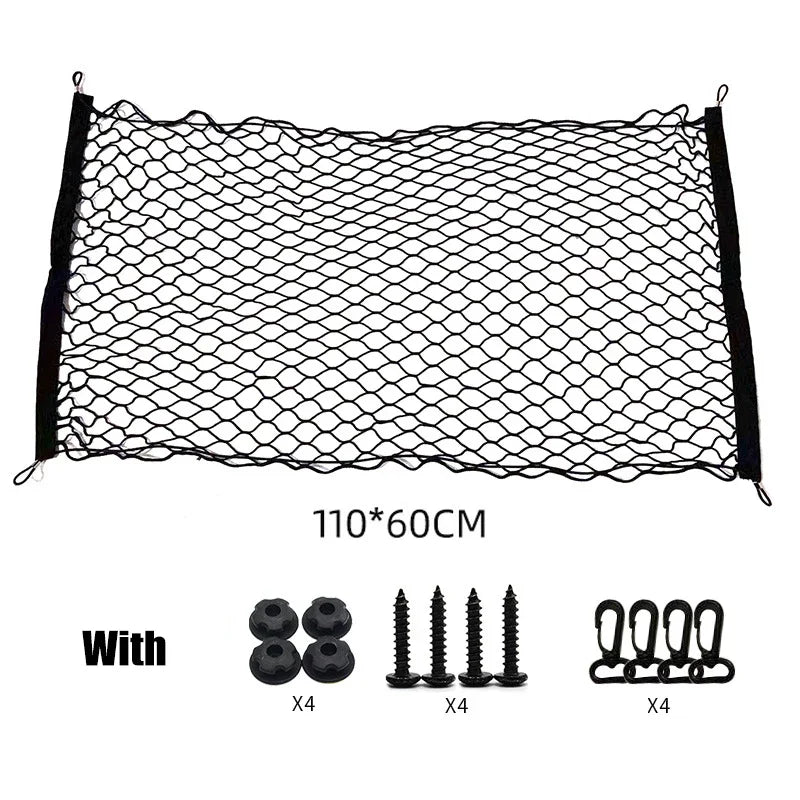 Car Back Rear Organizer Net Seat Elastic String Magic Sticker Universal Storage Pocket Bag Auto Car Trunk Organizer Wholesale
