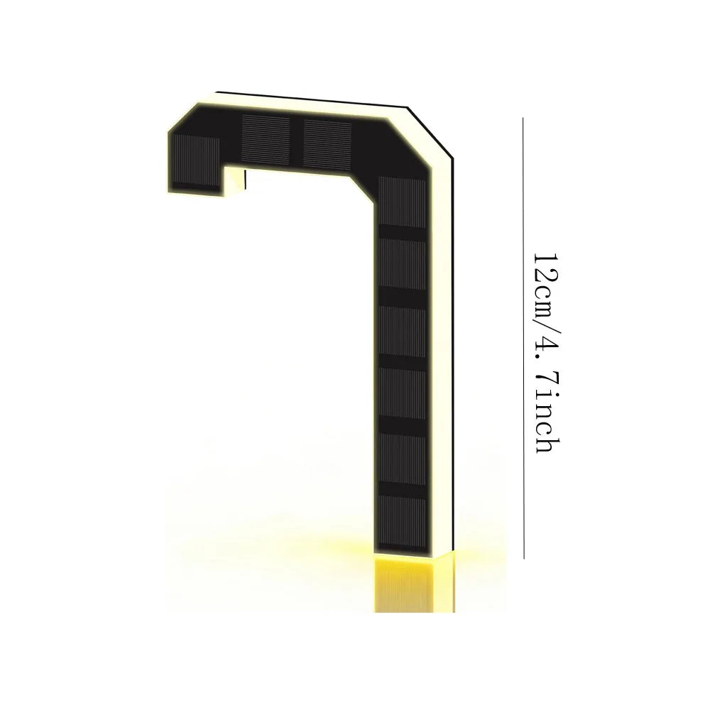12CM Solar-Powered Outdoor House Number Light, House Numbers with Solar Panel, Waterproof LED Address Numbers for Home