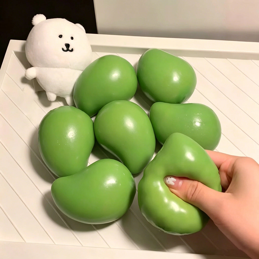 2026 New Handmade Crispy Mango Stress Ball Squeeze Toy Color Changing Mango Squishy Fidget Ball ASMR Sensory Stress Relief Toy
