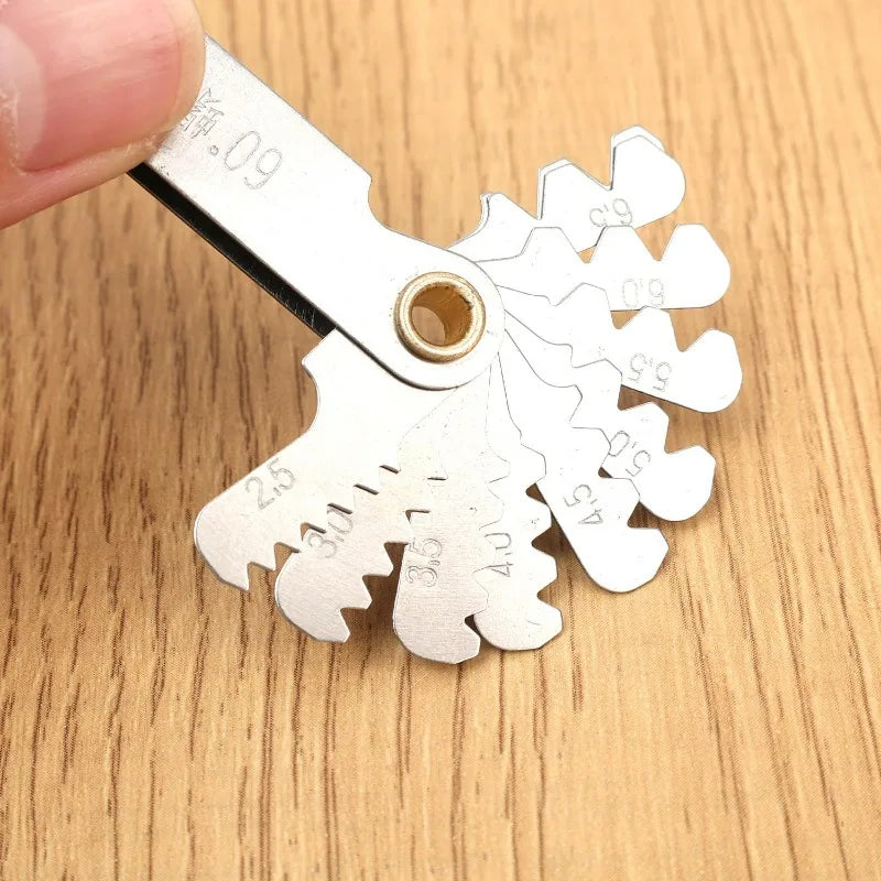 20 Teeth 60 Degree Imperial Thread Ring Gauges Metric Inch Center Measurement Gear Tooth Screw Pitch Gauges Measuring Tools