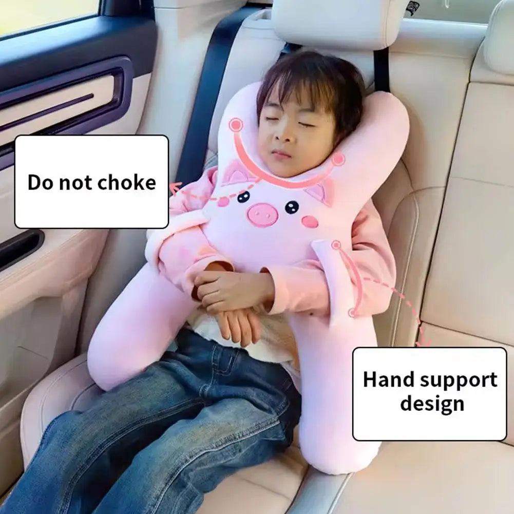 Car Seat Safety Neck Pillow Cute Children's Headrest Lumbar Support Anti Pinch Neck Cute Cartoon Sleeping Pillow