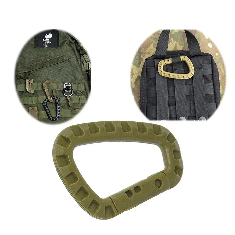 4/8/16pcs Tactical Plastic Carabiner Clip Keychain D-Shape Hard Spring Snap Gear Hook Outdoor Camping Hiking EDC Tools